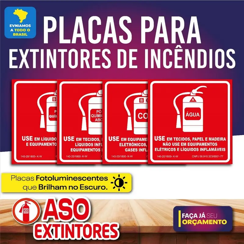 Placas de Extintores e Rotas de Fuga